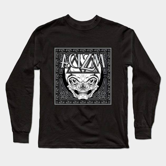 Alien Skull pattern design Long Sleeve T-Shirt by arran